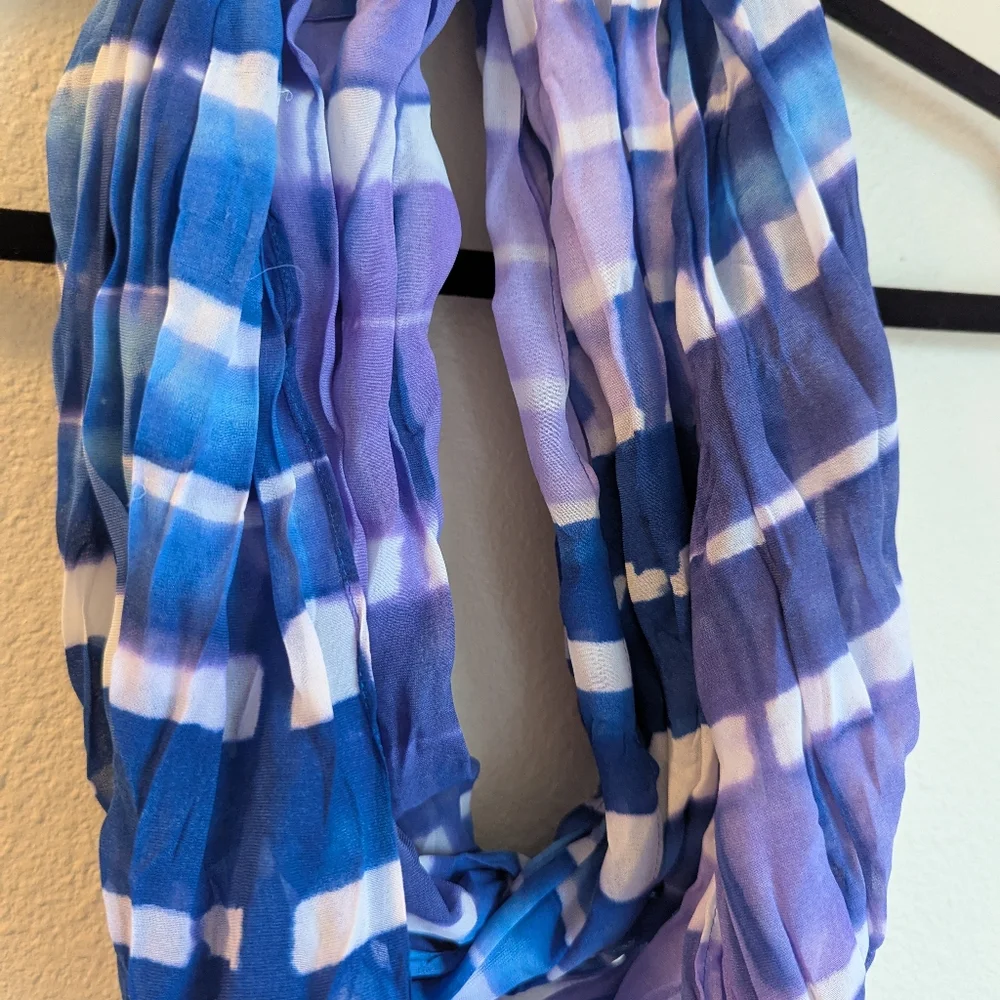 Blue and Purple Striped Infinity Scarf